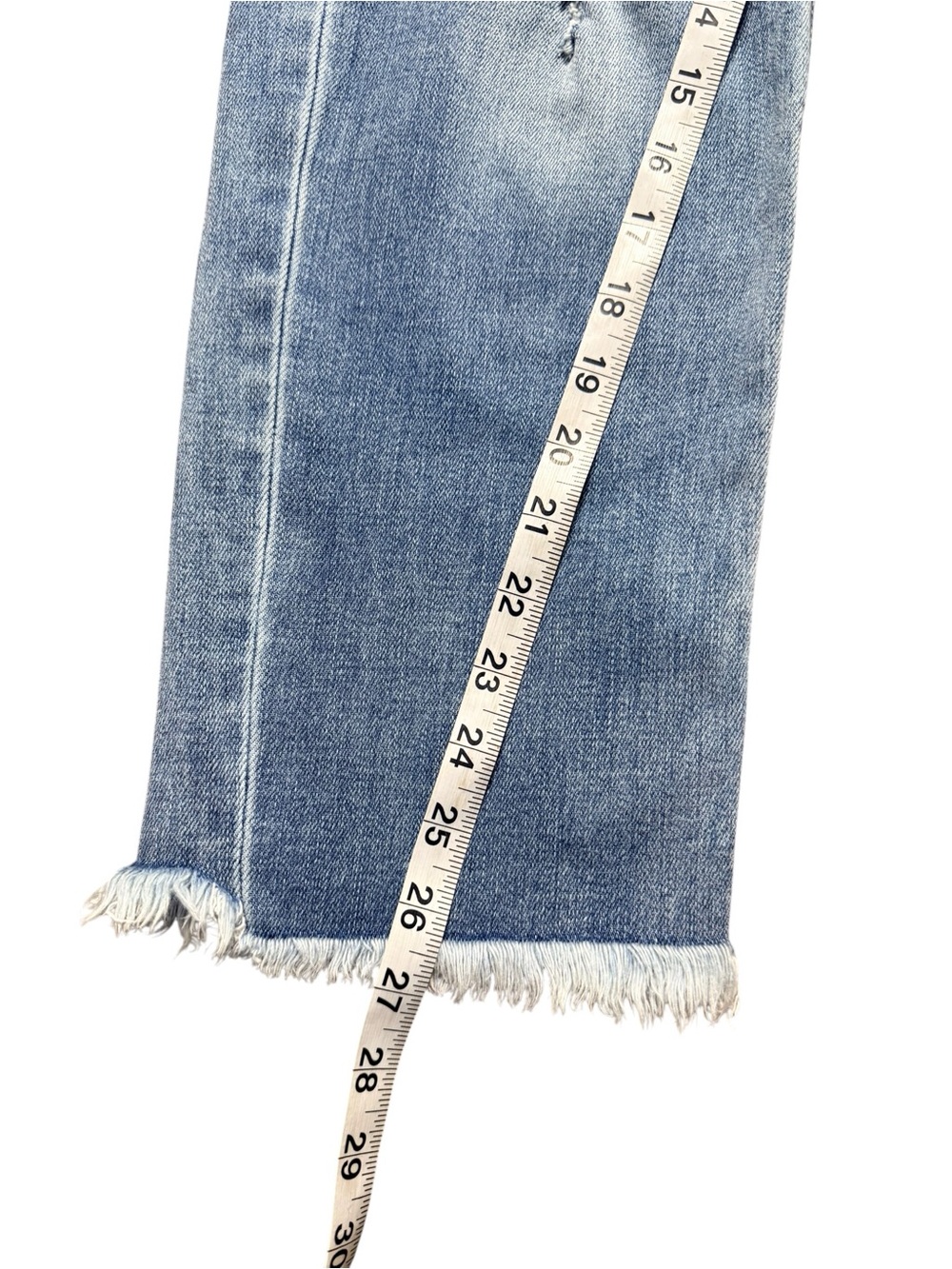 Kancan Size 31 Distressed Cropped Straight Leg Jeans Raw Hem - Picture 7 of 9
